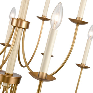 Atlas Neville 5-Light Chandelier - Elegant Indoor Lighting with Swooping Arms for Dining Rooms and Foyers Natural Brass 34'' CL11270-BS