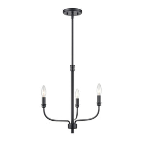 Atlas Newland 3-Light Chandelier - Timeless French Country Design for Elegant Indoor Illumination Matte Black 17'' CL11271-BK