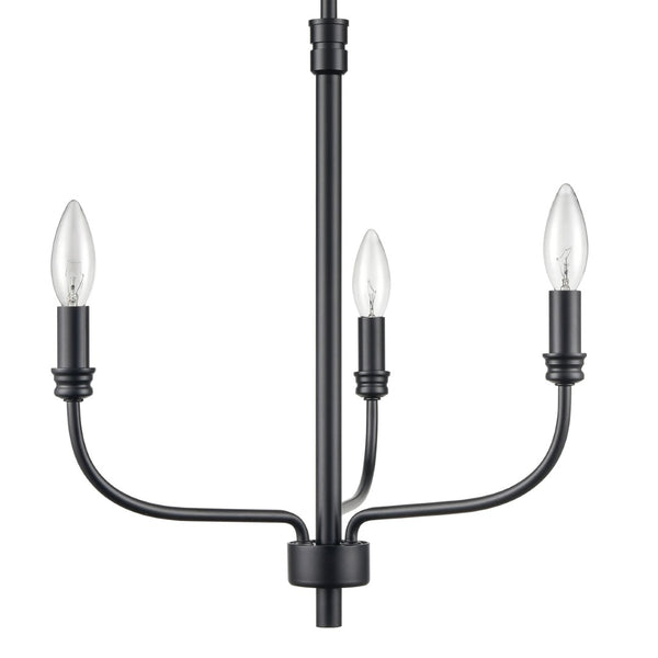Atlas Newland 3-Light Chandelier - Timeless French Country Design for Elegant Indoor Illumination Matte Black 17'' CL11271-BK
