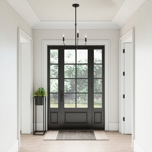 Atlas Newland 3-Light Chandelier - Timeless French Country Design for Elegant Indoor Illumination Matte Black 17'' CL11271-BK