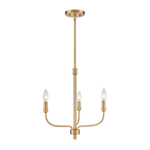 Atlas Newland 3-Light Chandelier - Timeless French Country Design for Elegant Indoor Illumination Satin Brass 17'' CL11271-BS