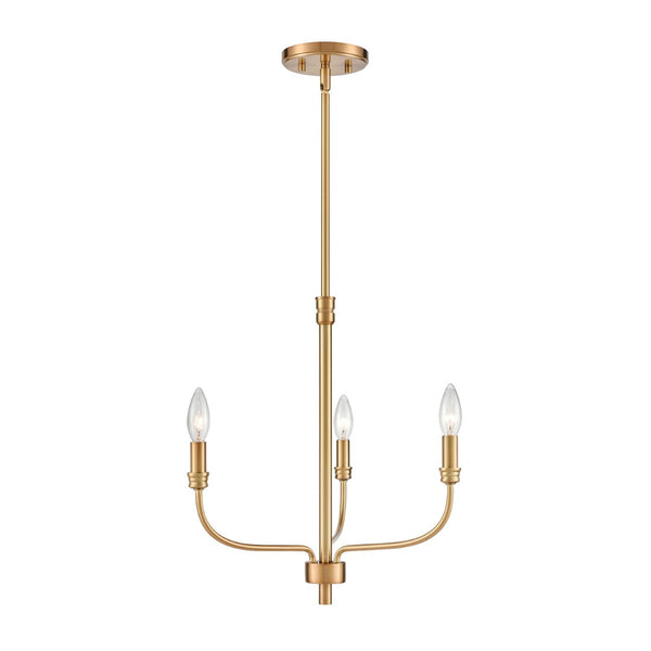 Atlas Newland 3-Light Chandelier - Timeless French Country Design for Elegant Indoor Illumination Satin Brass 17'' CL11271-BS