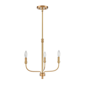 Atlas Newland 3-Light Chandelier - Timeless French Country Design for Elegant Indoor Illumination Satin Brass 17'' CL11271-BS