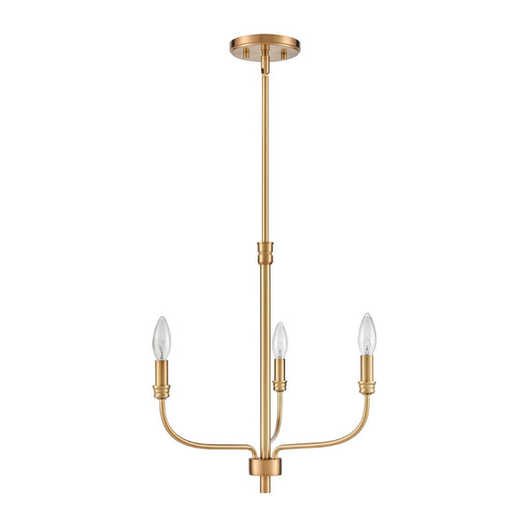 Atlas Newland 3-Light Chandelier - Timeless French Country Design for Elegant Indoor Illumination Satin Brass 17'' CL11271-BS