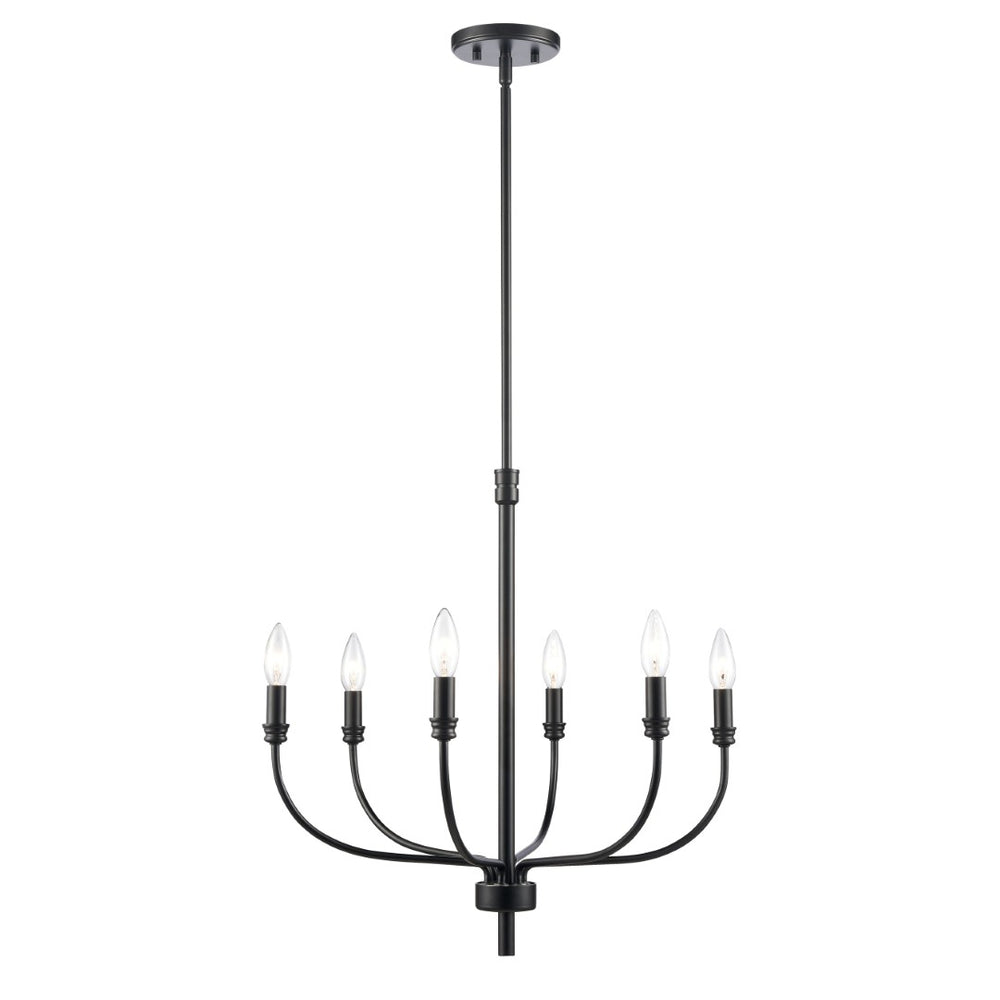 Atlas Newland 3-Light Chandelier - Timeless French Country Design for Elegant Indoor Illumination Matte Black 21'' CL11272-BK