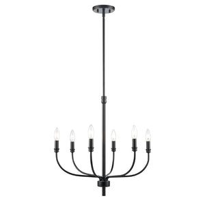 Atlas Newland 3-Light Chandelier - Timeless French Country Design for Elegant Indoor Illumination Matte Black 21'' CL11272-BK