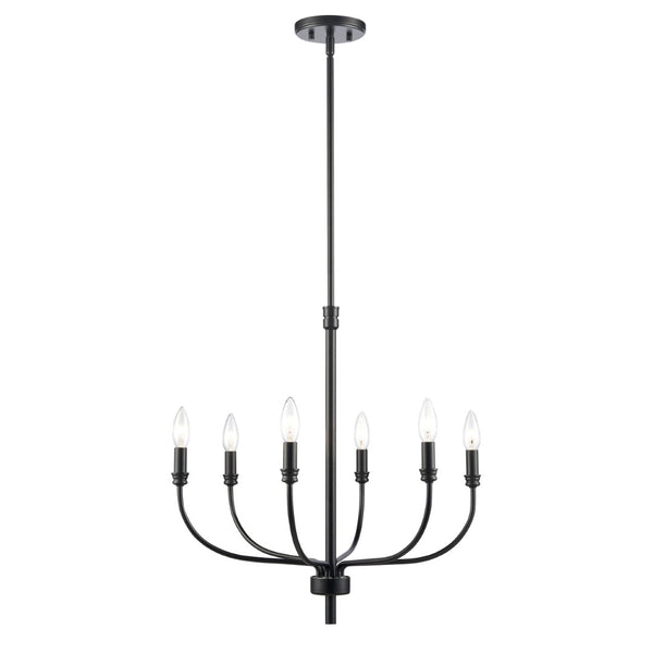 Atlas Newland 3-Light Chandelier - Timeless French Country Design for Elegant Indoor Illumination Matte Black 21'' CL11272-BK