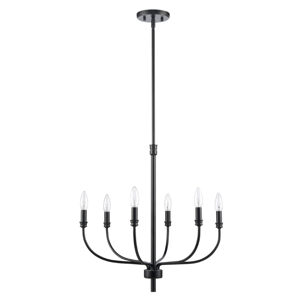 Atlas Newland 3-Light Chandelier - Timeless French Country Design for Elegant Indoor Illumination Matte Black 21'' CL11272-BK