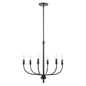 Atlas Newland 3-Light Chandelier - Timeless French Country Design for Elegant Indoor Illumination Matte Black 21'' CL11272-BK