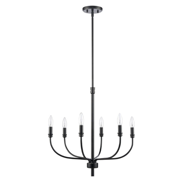 Atlas Newland 3-Light Chandelier - Timeless French Country Design for Elegant Indoor Illumination Matte Black 21'' CL11272-BK
