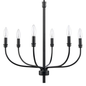 Atlas Newland 3-Light Chandelier - Timeless French Country Design for Elegant Indoor Illumination Matte Black 21'' CL11272-BK
