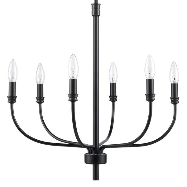 Atlas Newland 3-Light Chandelier - Timeless French Country Design for Elegant Indoor Illumination Matte Black 21'' CL11272-BK
