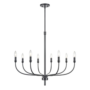 Atlas Newland 3-Light Chandelier - Timeless French Country Design for Elegant Indoor Illumination Matte Black 34'' CL11273-BK