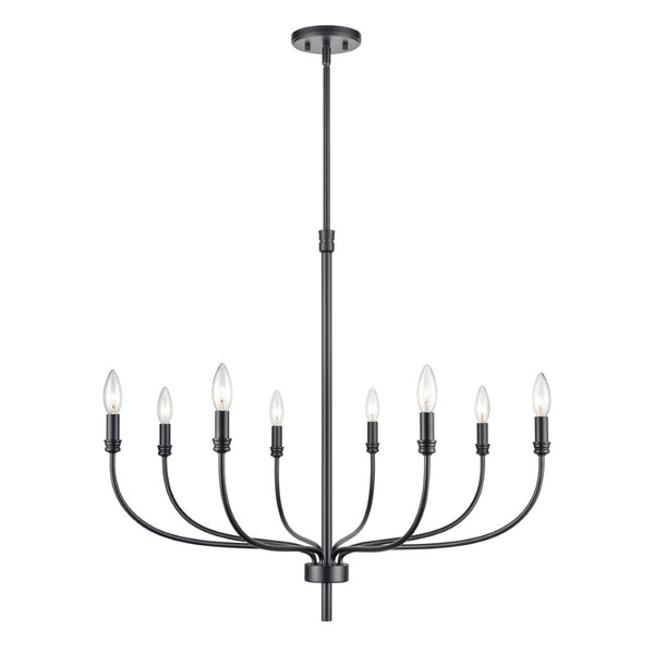 Atlas Newland 3-Light Chandelier - Timeless French Country Design for Elegant Indoor Illumination Matte Black 34'' CL11273-BK