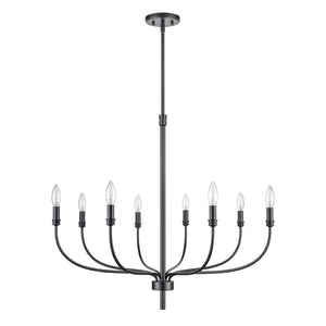 Atlas Newland 3-Light Chandelier - Timeless French Country Design for Elegant Indoor Illumination Matte Black 34'' CL11273-BK