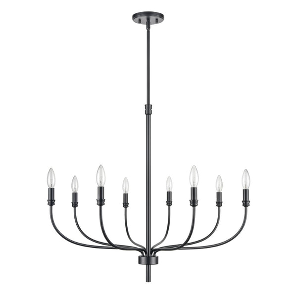 Atlas Newland 3-Light Chandelier - Timeless French Country Design for Elegant Indoor Illumination Matte Black 34'' CL11273-BK