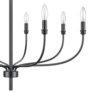 Atlas Newland 3-Light Chandelier - Timeless French Country Design for Elegant Indoor Illumination Matte Black 34'' CL11273-BK