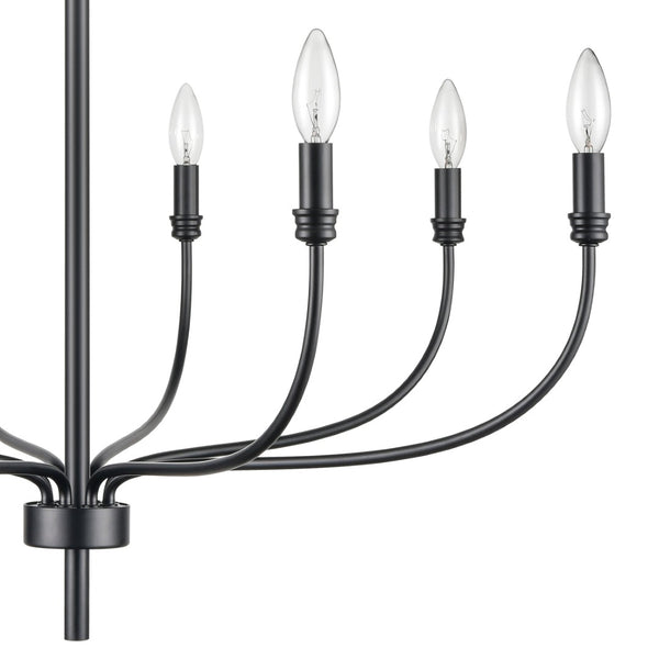 Atlas Newland 3-Light Chandelier - Timeless French Country Design for Elegant Indoor Illumination Matte Black 34'' CL11273-BK