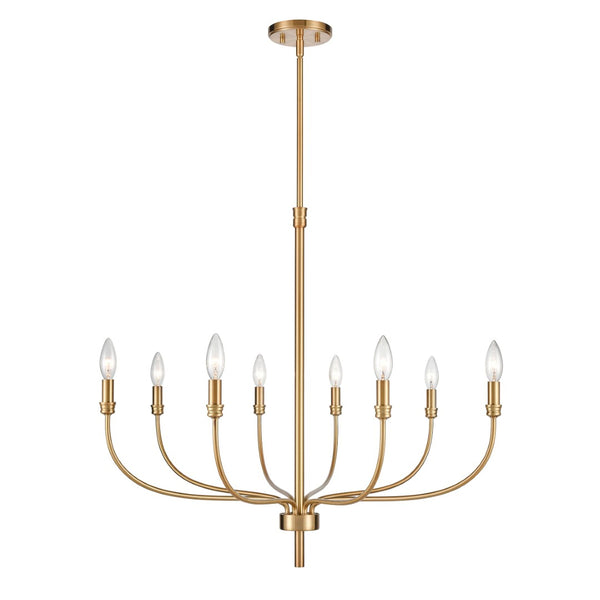 Atlas Newland 3-Light Chandelier - Timeless French Country Design for Elegant Indoor Illumination Satin Brass 34'' CL11273-BS