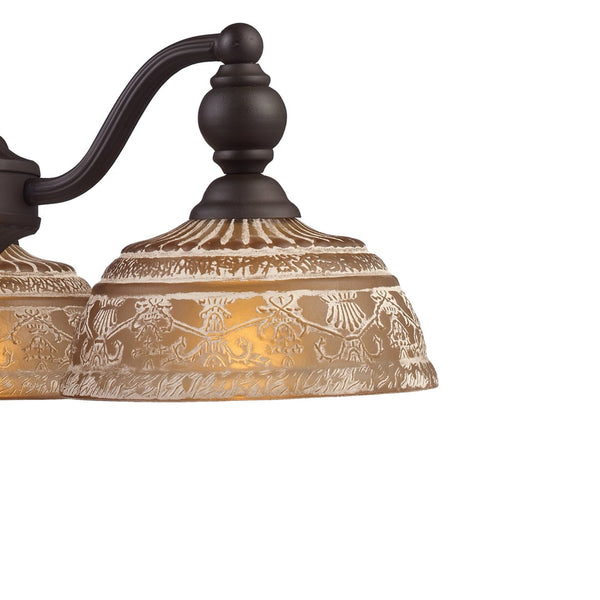 Atlas Norwich Elegant 3-Light Chandelier with Amber Glass Shades - Timeless Restoration Style Lighting Oiled Bronze 21'' CL11274-BZ