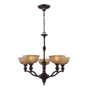 Atlas Norwich Elegant 3-Light Chandelier with Amber Glass Shades - Timeless Restoration Style Lighting Oiled Bronze 28'' CL11275-BZ