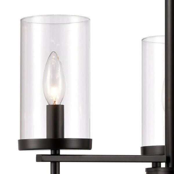 Atlas Oakland 3-Light Chandelier - Contemporary Elegance with Clear Glass Shades for Modern Interiors Black CL11277-BK