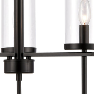 Atlas Oakland 3-Light Chandelier - Contemporary Elegance with Clear Glass Shades for Modern Interiors Black CL11277-BK