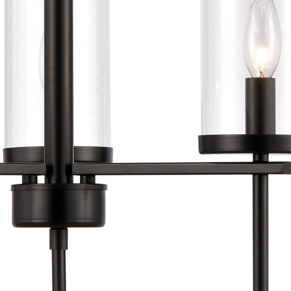 Atlas Oakland 3-Light Chandelier - Contemporary Elegance with Clear Glass Shades for Modern Interiors Black CL11277-BK