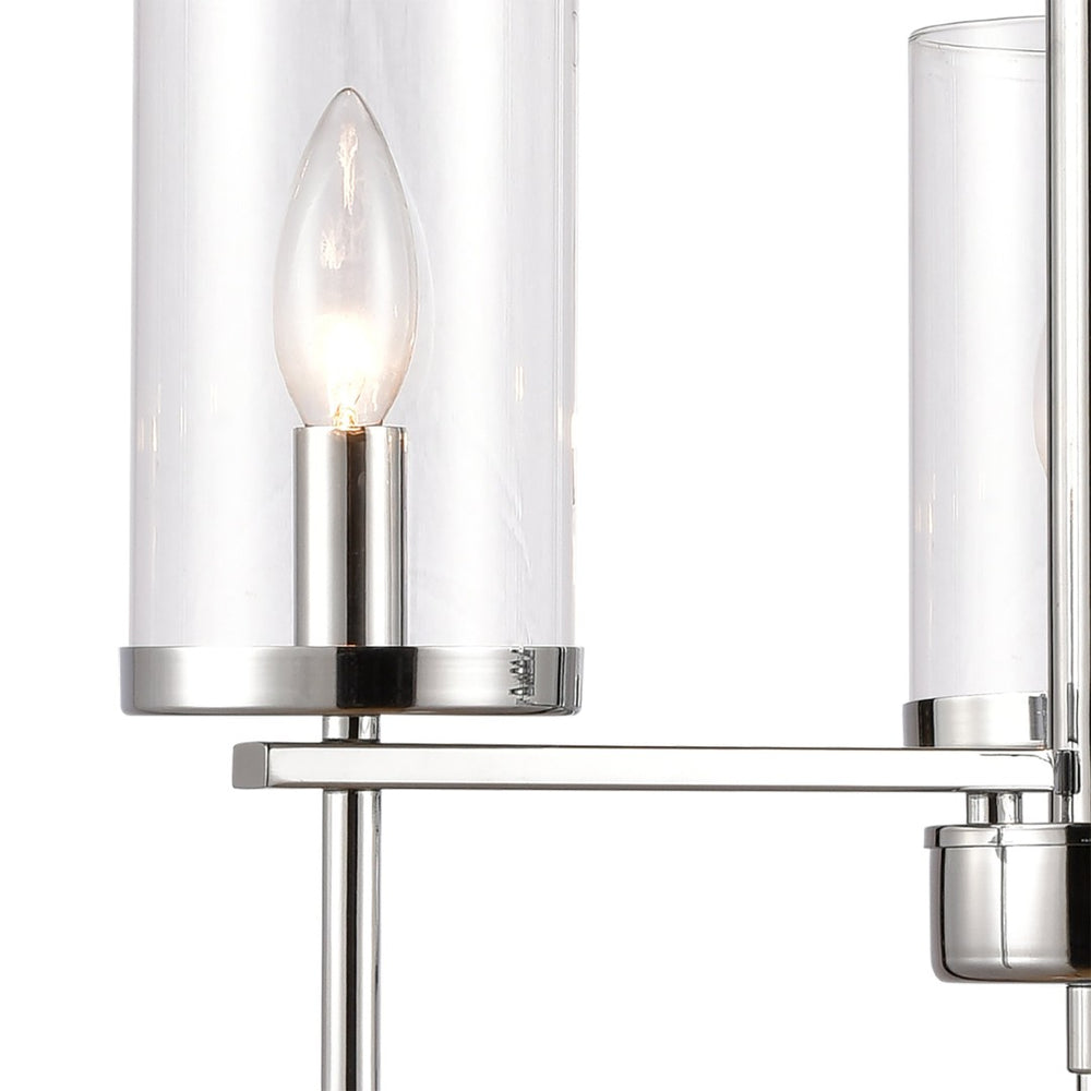 Atlas Oakland 3-Light Chandelier - Contemporary Elegance with Clear Glass Shades for Modern Interiors Chrome 19'' CL11277-CH