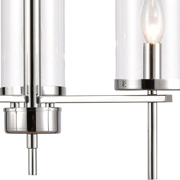 Atlas Oakland 3-Light Chandelier - Contemporary Elegance with Clear Glass Shades for Modern Interiors Chrome 19'' CL11277-CH