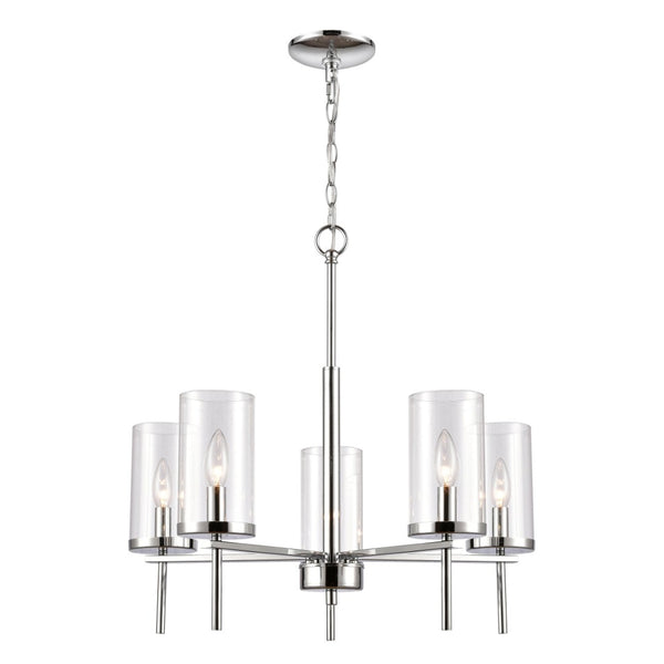 Atlas Oakland 3-Light Chandelier - Contemporary Elegance with Clear Glass Shades for Modern Interiors Chrome 25'' CL11278-CH