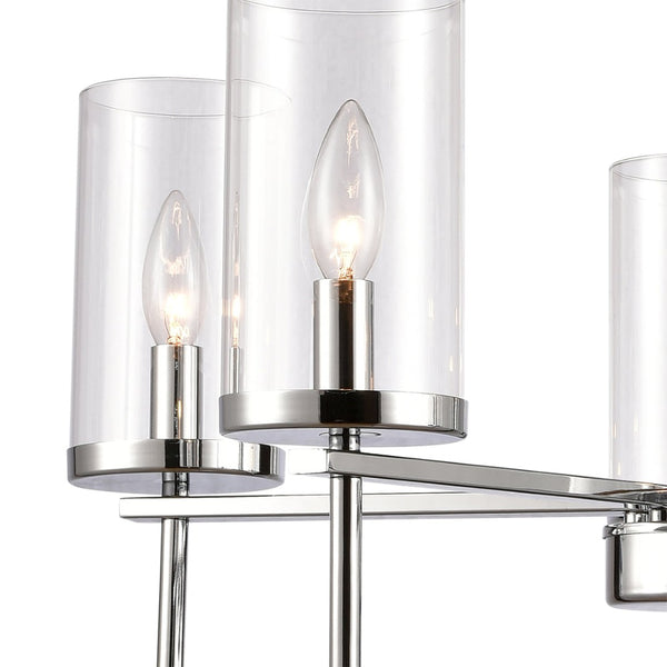 Atlas Oakland 3-Light Chandelier - Contemporary Elegance with Clear Glass Shades for Modern Interiors Chrome 25'' CL11278-CH