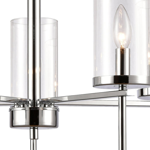 Atlas Oakland 3-Light Chandelier - Contemporary Elegance with Clear Glass Shades for Modern Interiors Chrome 25'' CL11278-CH
