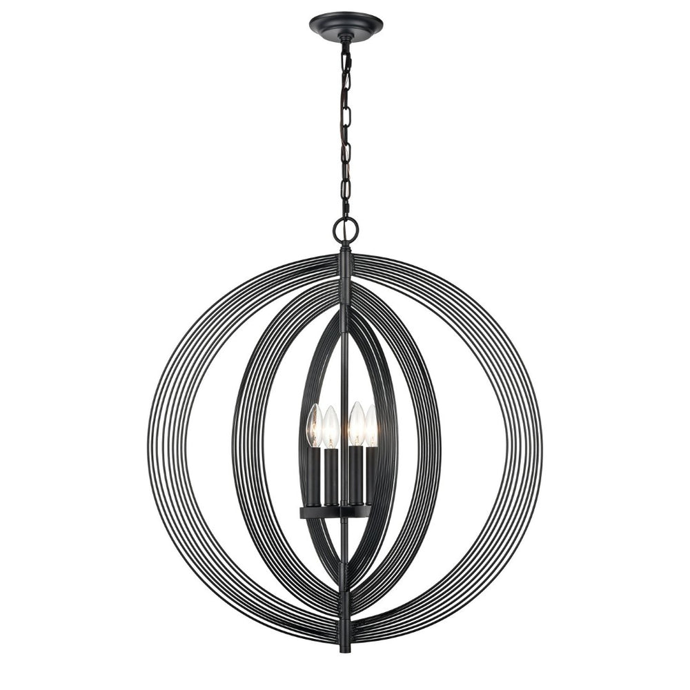 Atlas Orme 27'' Wide Modern 4-Light Chandelier - Sculptural Black Design for Dining & Living Spaces CL11281-BK