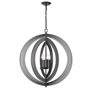 Atlas Orme 27'' Wide Modern 4-Light Chandelier - Sculptural Black Design for Dining & Living Spaces CL11281-BK