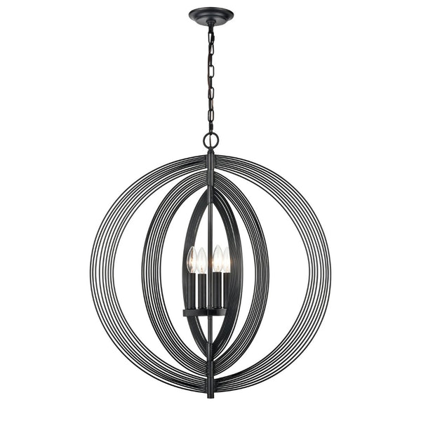 Atlas Orme 27'' Wide Modern 4-Light Chandelier - Sculptural Black Design for Dining & Living Spaces CL11281-BK