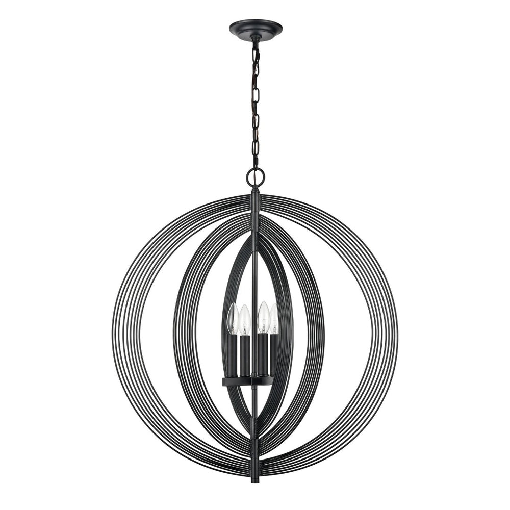 Atlas Orme 27'' Wide Modern 4-Light Chandelier - Sculptural Black Design for Dining & Living Spaces CL11281-BK