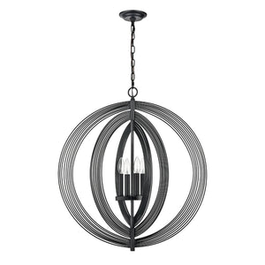 Atlas Orme 27'' Wide Modern 4-Light Chandelier - Sculptural Black Design for Dining & Living Spaces CL11281-BK