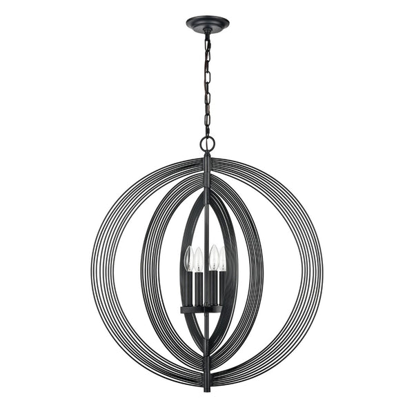 Atlas Orme 27'' Wide Modern 4-Light Chandelier - Sculptural Black Design for Dining & Living Spaces CL11281-BK