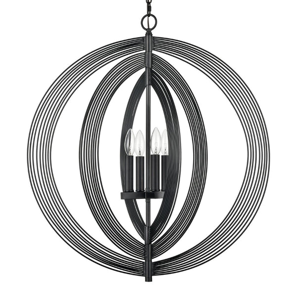 Atlas Orme 27'' Wide Modern 4-Light Chandelier - Sculptural Black Design for Dining & Living Spaces CL11281-BK