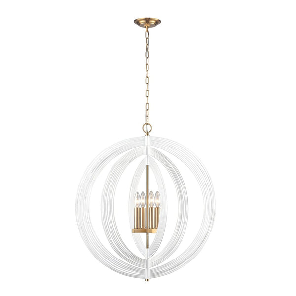 Atlas Orme 27'' Wide 4-Light Chandelier – Modern Sculptural Design for Stylish Home Illumination & Decor CL11281-WH