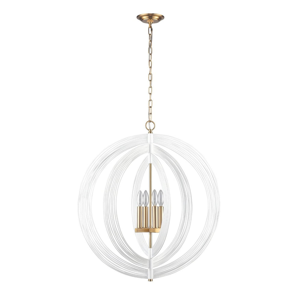 Atlas Orme 27'' Wide 4-Light Chandelier – Modern Sculptural Design for Stylish Home Illumination & Decor CL11281-WH