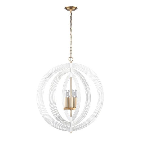 Atlas Orme 27'' Wide 4-Light Chandelier – Modern Sculptural Design for Stylish Home Illumination & Decor CL11281-WH