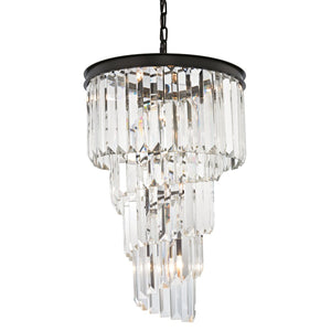 Atlas Palacial Crystal Cascade Chandelier - Elegant 6-Light Fixture for Modern Dining Rooms & Foyers Oil Rubbed Bronze 16'' CL11283-BZ