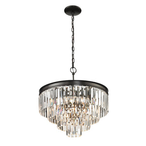 Atlas Palacial Crystal Cascade Chandelier - Elegant 6-Light Fixture for Modern Dining Rooms & Foyers Oil Rubbed Bronze 20'' CL11284-BZ