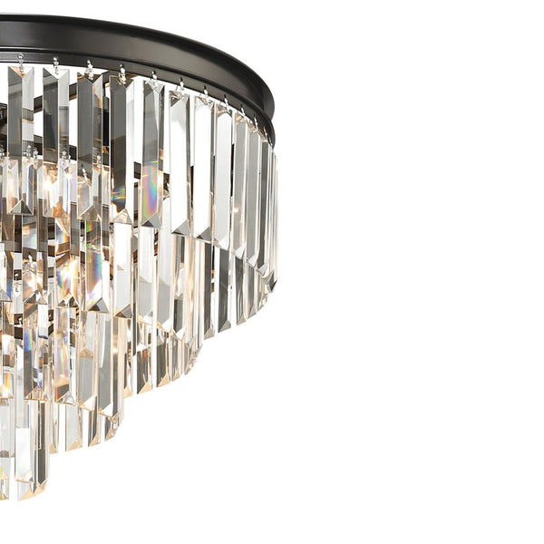 Atlas Palacial Crystal Cascade Chandelier - Elegant 6-Light Fixture for Modern Dining Rooms & Foyers Oil Rubbed Bronze 20'' CL11284-BZ