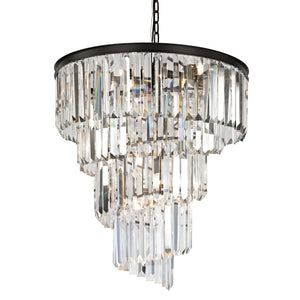Atlas Palacial Crystal Cascade Chandelier - Elegant 6-Light Fixture for Modern Dining Rooms & Foyers Oil Rubbed Bronze 26'' CL11285-BZ