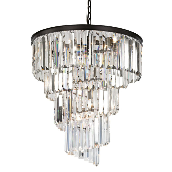 Atlas Palacial Crystal Cascade Chandelier - Elegant 6-Light Fixture for Modern Dining Rooms & Foyers Oil Rubbed Bronze 26'' CL11285-BZ