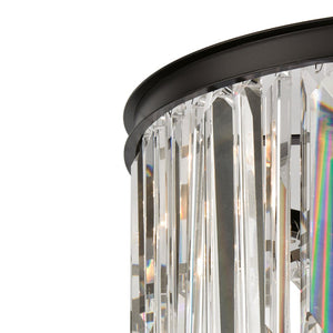 Atlas Palacial Crystal Cascade Chandelier - Elegant 6-Light Fixture for Modern Dining Rooms & Foyers Oil Rubbed Bronze 26'' CL11285-BZ