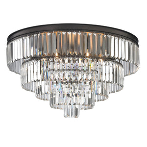 Atlas Palacial Crystal Cascade Chandelier - Elegant 6-Light Fixture for Modern Dining Rooms & Foyers Oil Rubbed Bronze 31'' CL11286-BZ